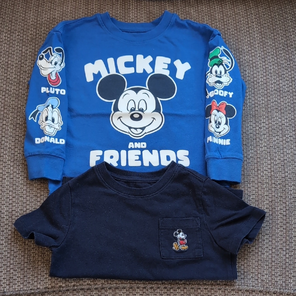 Disney Bundle- Mickey Mouse Blue L/S Tee & Navy Short Sleeve With Embroidery